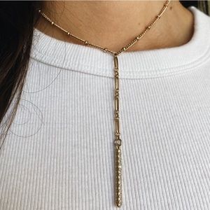 3/$15 Gold Y choker/ good lariat necklace